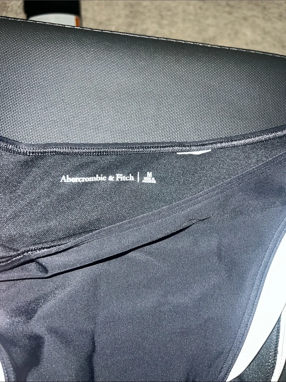Abercrombie & Fitch Black Bikini bottoms mid rise with White Side Panels